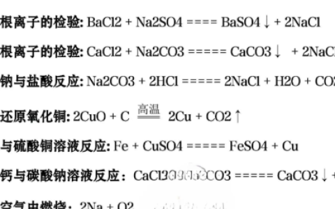 高考化学常考的145个化学方程式