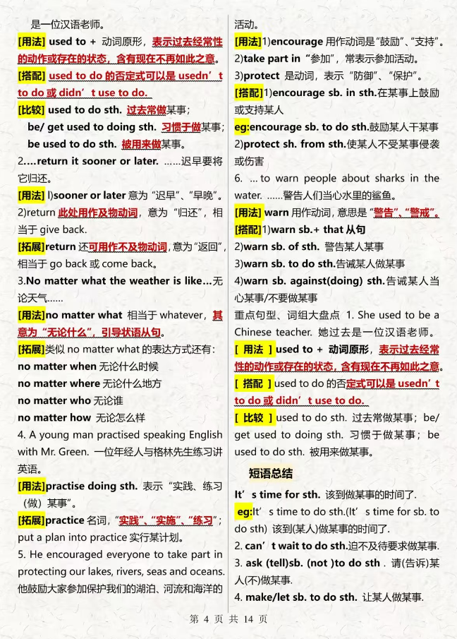 14页纸，吃透初中三年语法