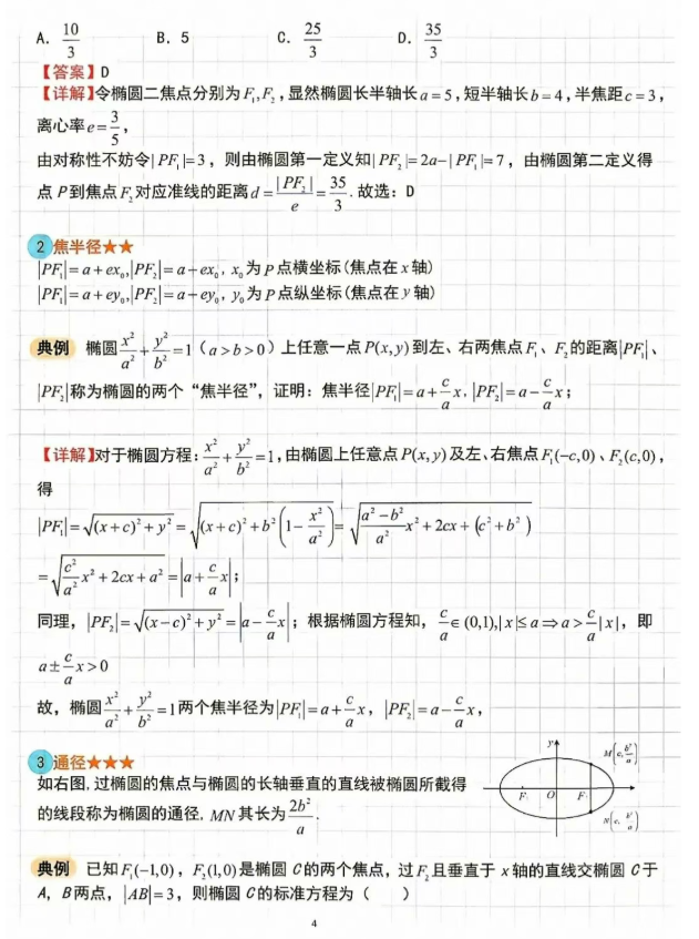 高中数学圆锥曲线知识点全归纳