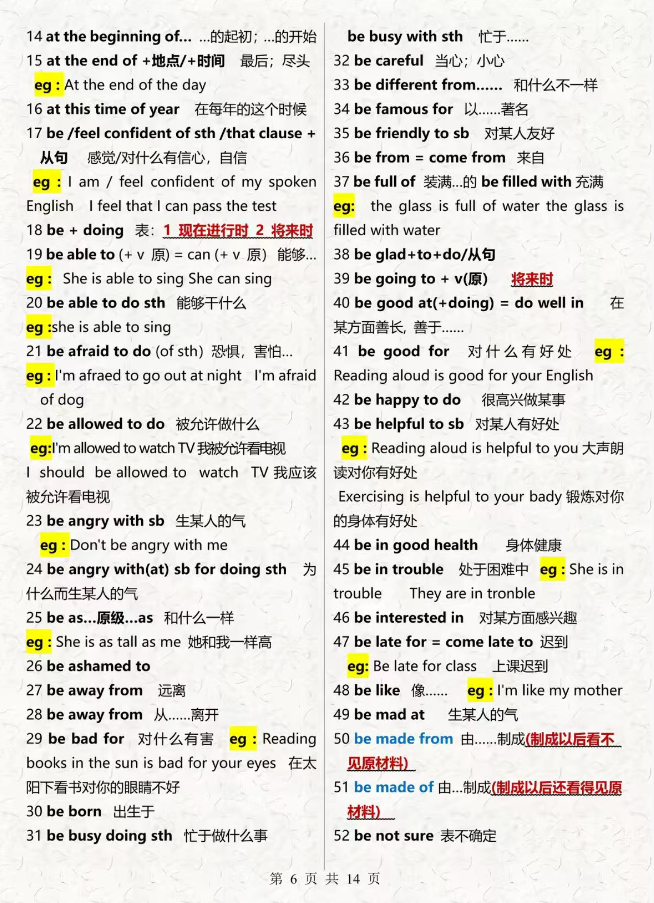 14页纸，吃透初中三年语法