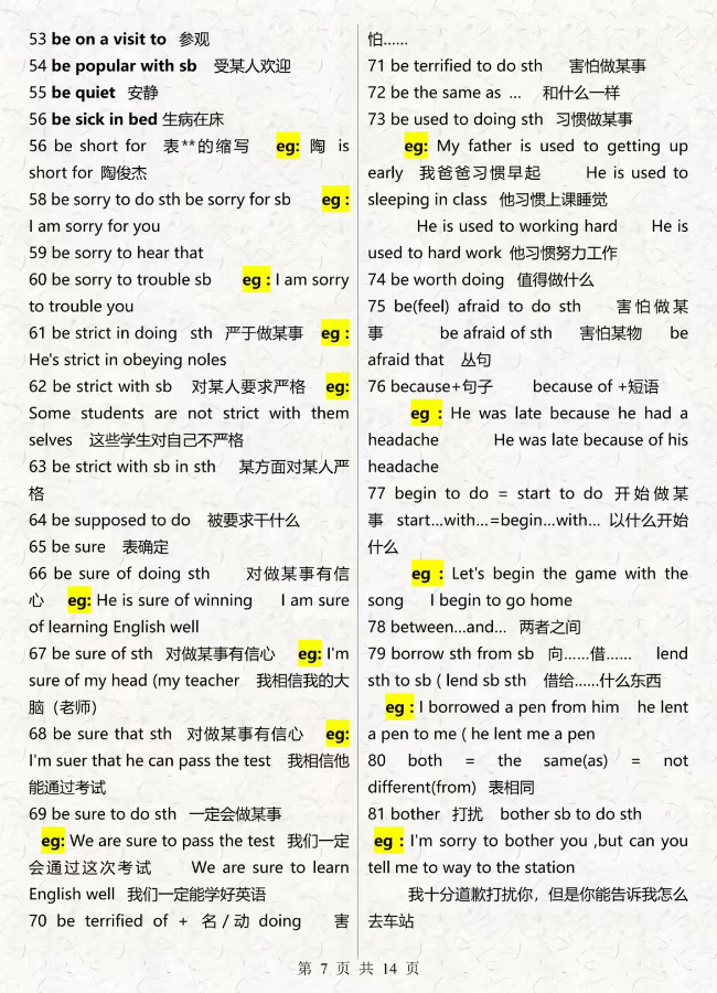 14页纸，吃透初中三年语法