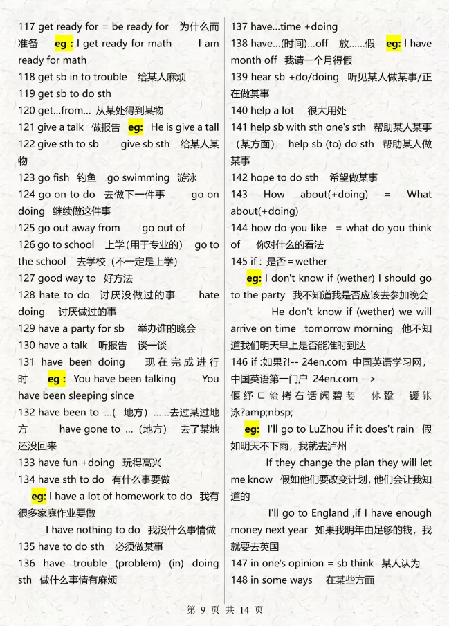 14页纸，吃透初中三年语法
