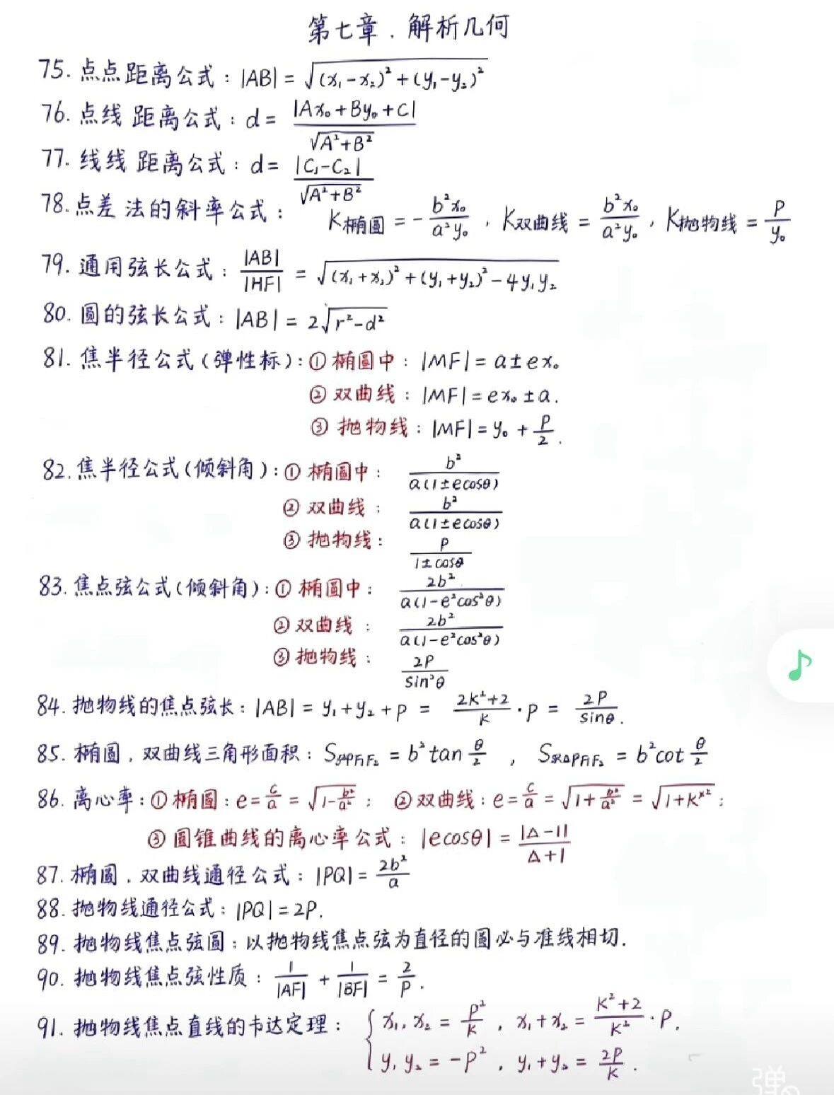 高中数学116个快捷公式及基本不等式全章知识框架