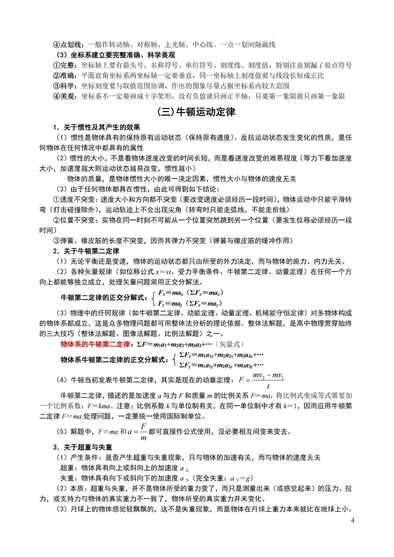 高中物理必背知识及二级结论大全