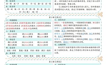 三年级下册语文【每课一贴】 文末下载完整版