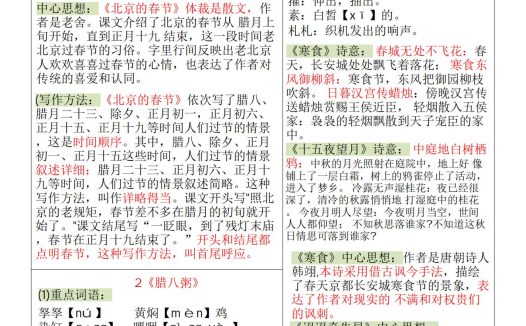 六年级下册语文【课课贴】  文末下载完整版