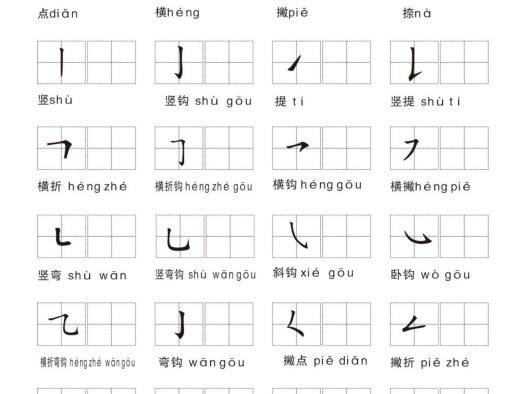 汉字笔画练习纸下载 共五页